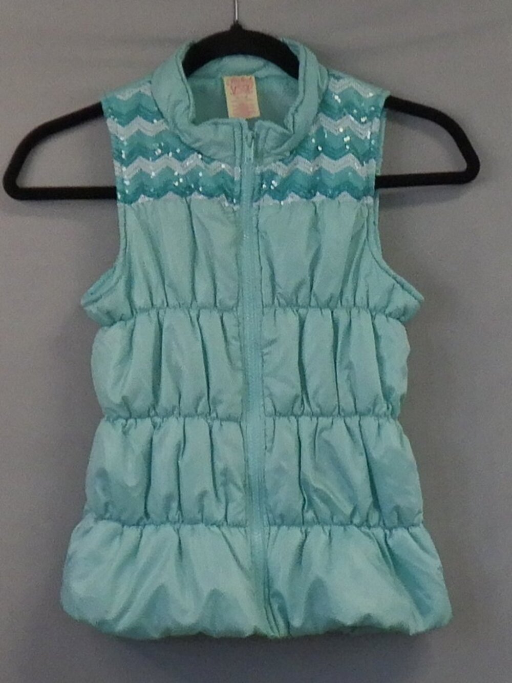 Faded Glory Girls Sequin Puffer Vest A741